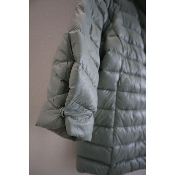 Anorak 50828CN Women's Sz L Green Down Filled Crop Sleeve Puffer Jacket - Picture 3 of 13